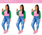 PINK & GREEN SORORITY DOLL AKA INSPIRED