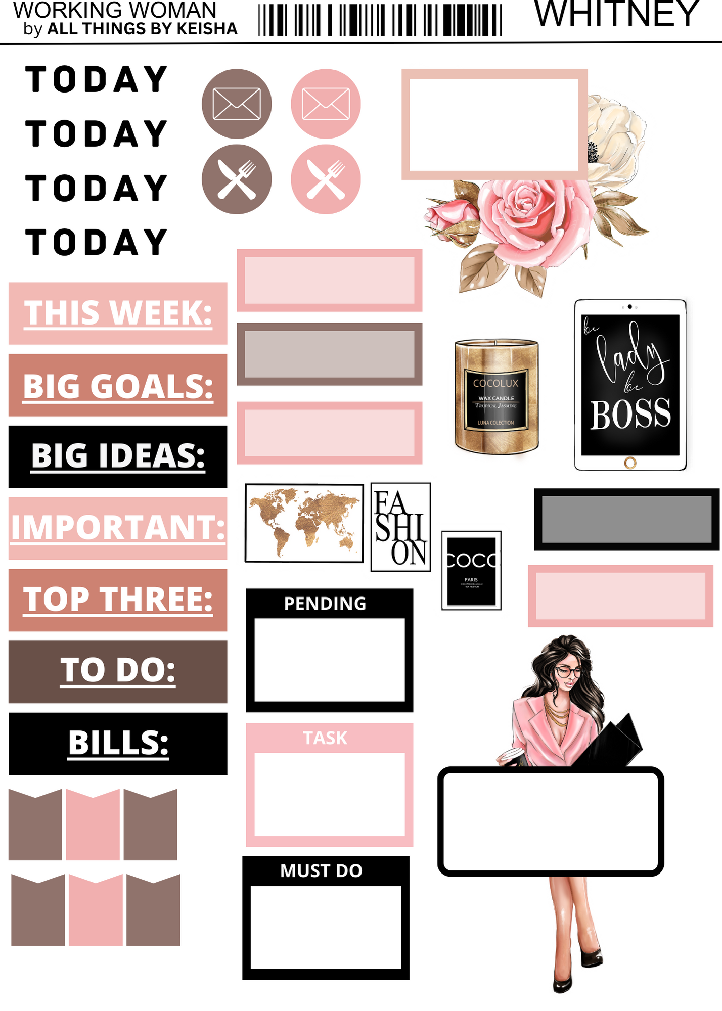 THE WORKING WOMAN 2- PAGE FUNCTIONAL KITS