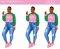 PINK & GREEN SORORITY DOLL AKA INSPIRED