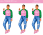 PINK & GREEN SORORITY DOLL AKA INSPIRED