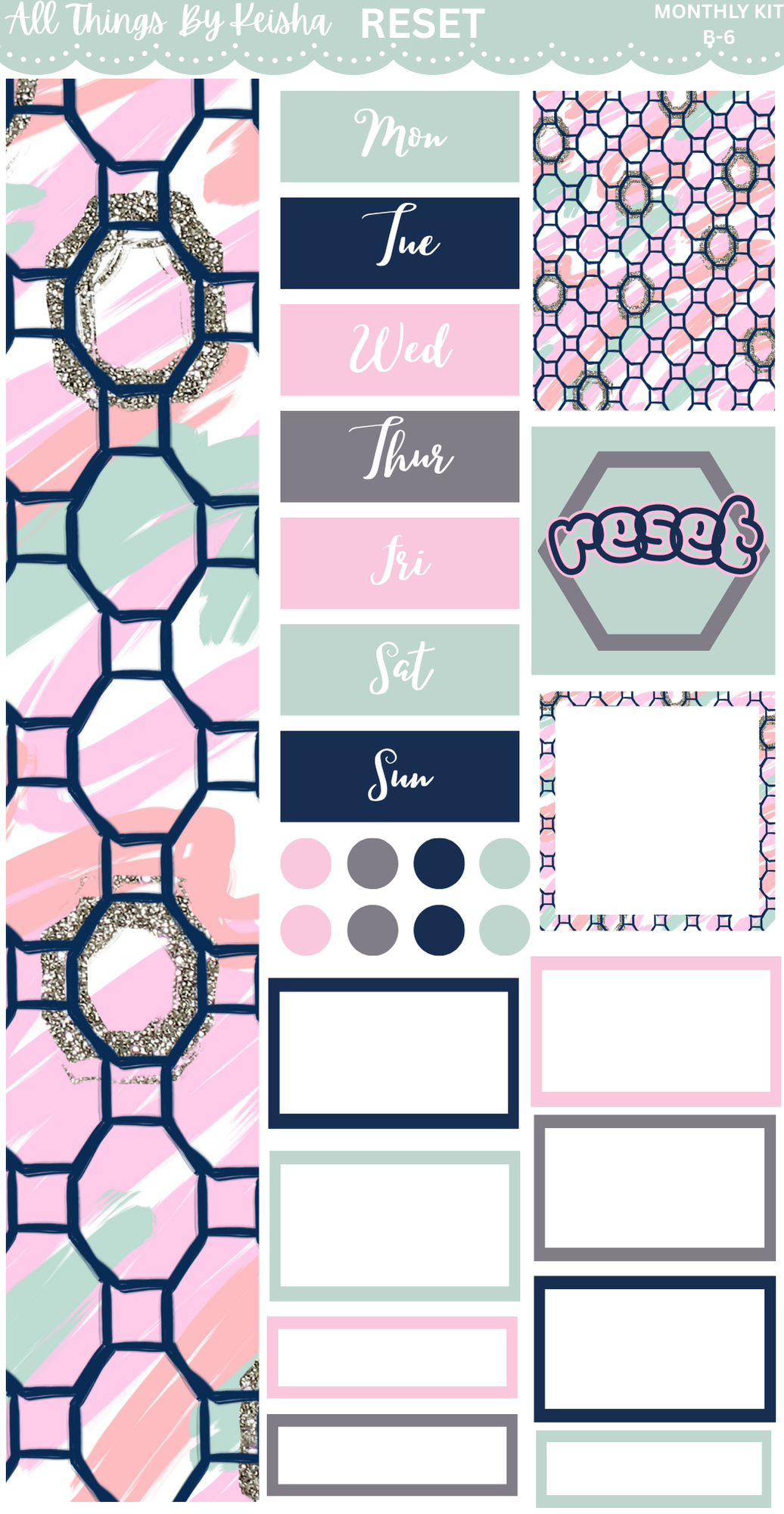 RESET B6 PLANNER STICKER  KIT