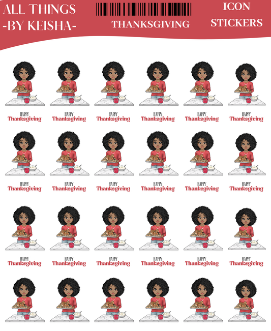 GLAM MA KEKE - HAPPY THANKSGIVING ICON STICKER SHEET