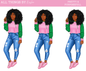 PINK & GREEN SORORITY DOLL AKA INSPIRED