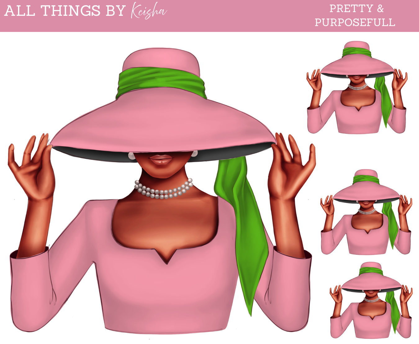 PINK & GREEN SORORITY DOLL AKA INSPIRED