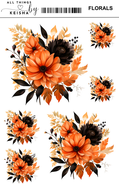 HALLOWEEN FLORAL STICKER PACK