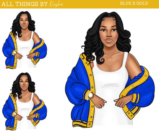 BLUE & GOLD SORORITY INSPIRED DOLL