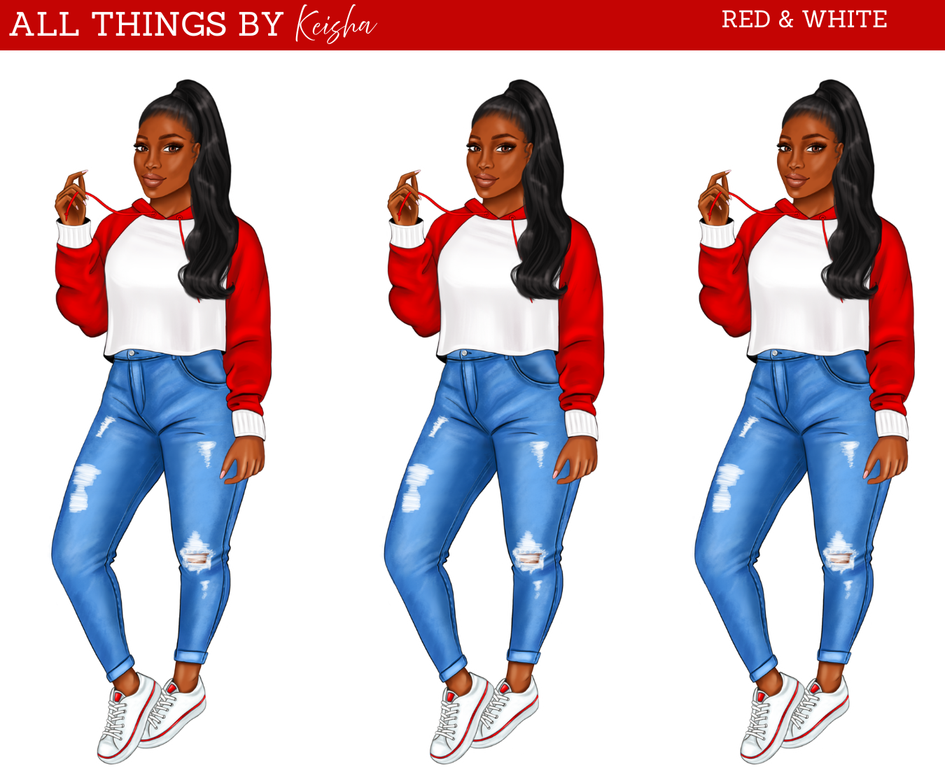 RED & WHITE SORORITY INSPIRED DOLL