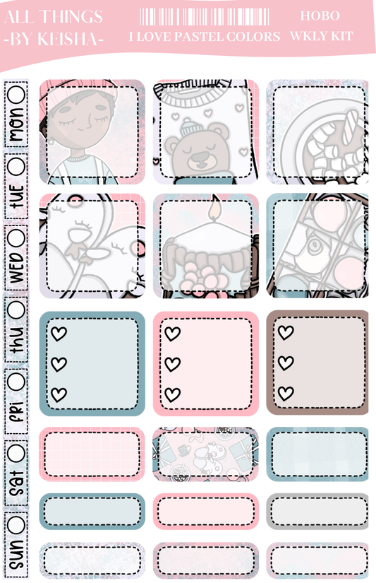 I LOVE PASTEL COLORS HOBO WEEKLY KIT
