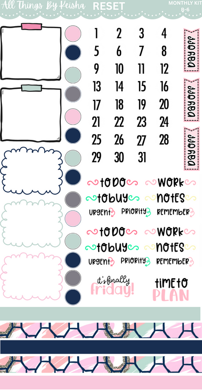 RESET B6 PLANNER STICKER  KIT