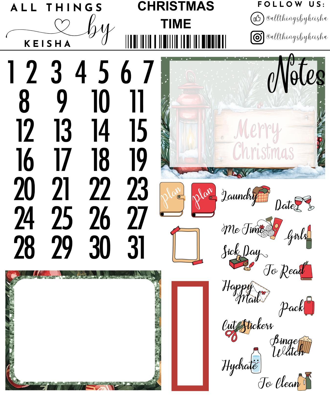 CHRISTMAS TIME MINI WEEKLY KIT