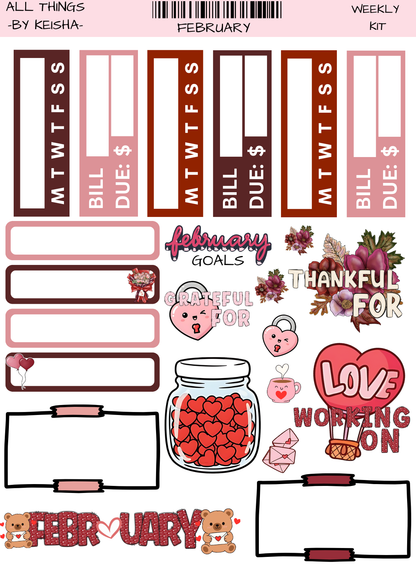 FEBUARY MONTHLY/WEEKLY STICKER KIT
