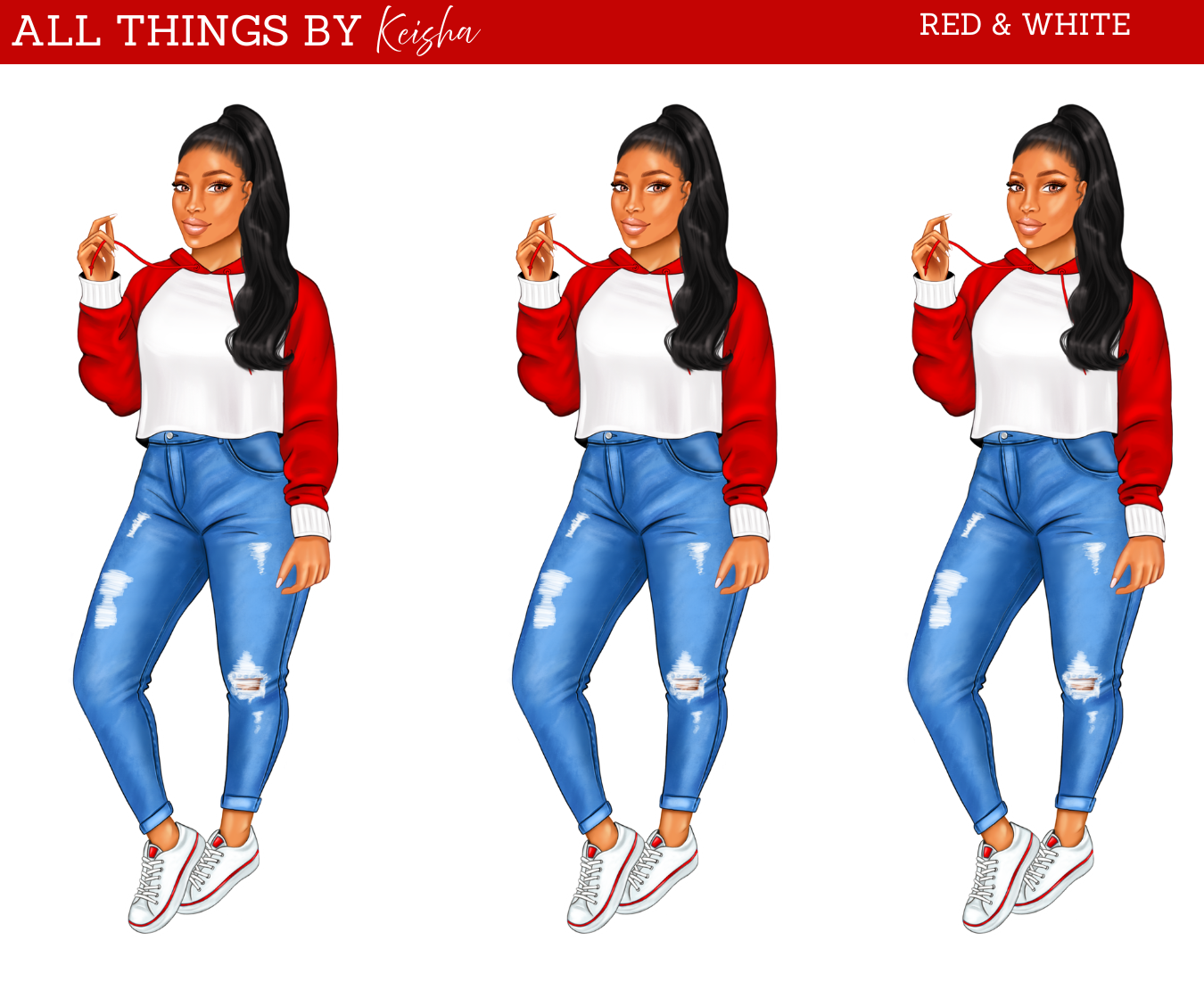 RED & WHITE SORORITY INSPIRED DOLL