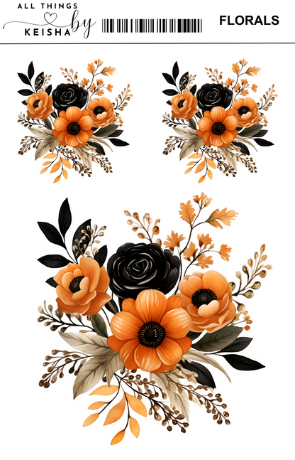 HALLOWEEN FLORAL STICKER PACK