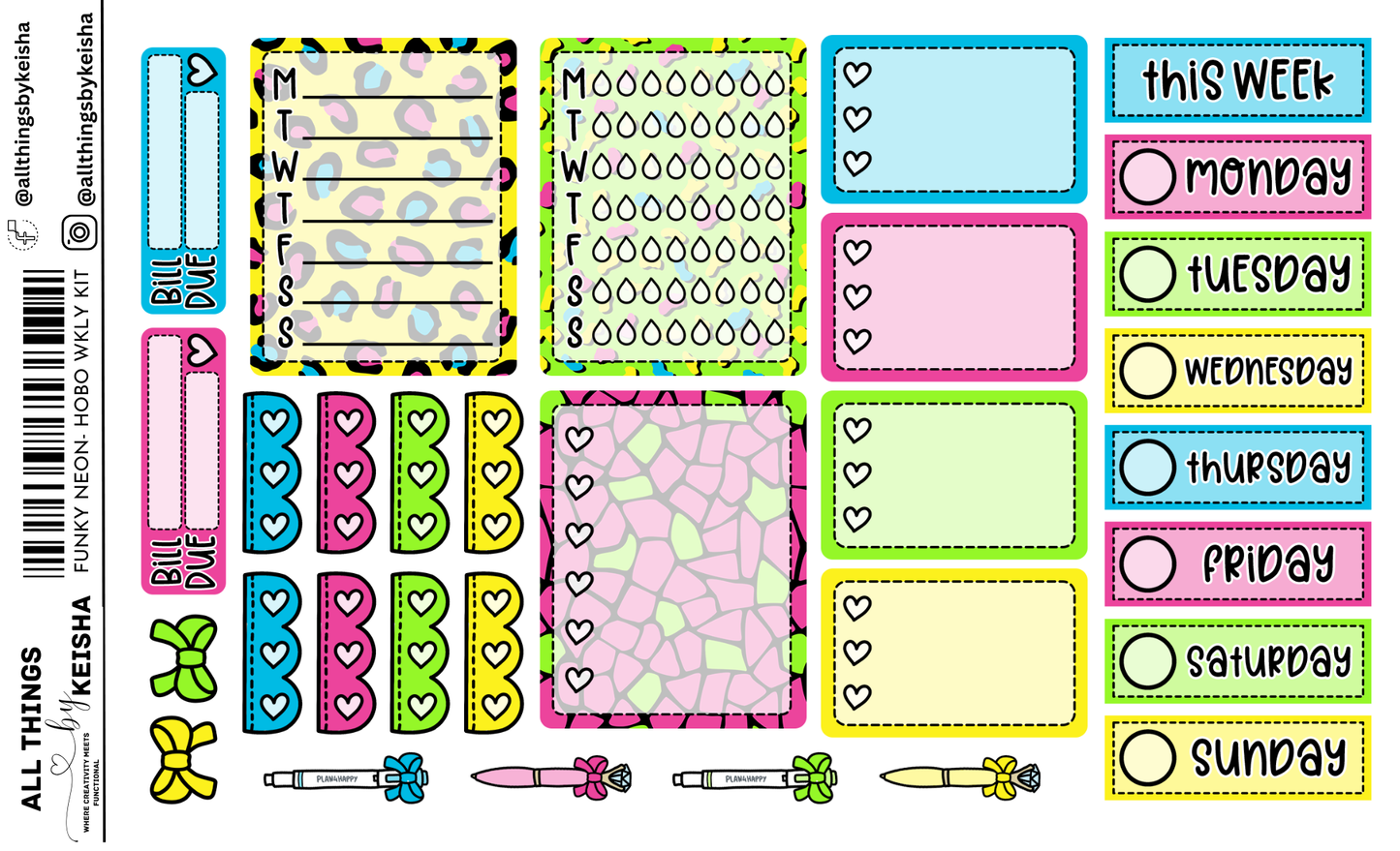 FUNKY NEON  HOBO VERTICAL WEEKLY KIT