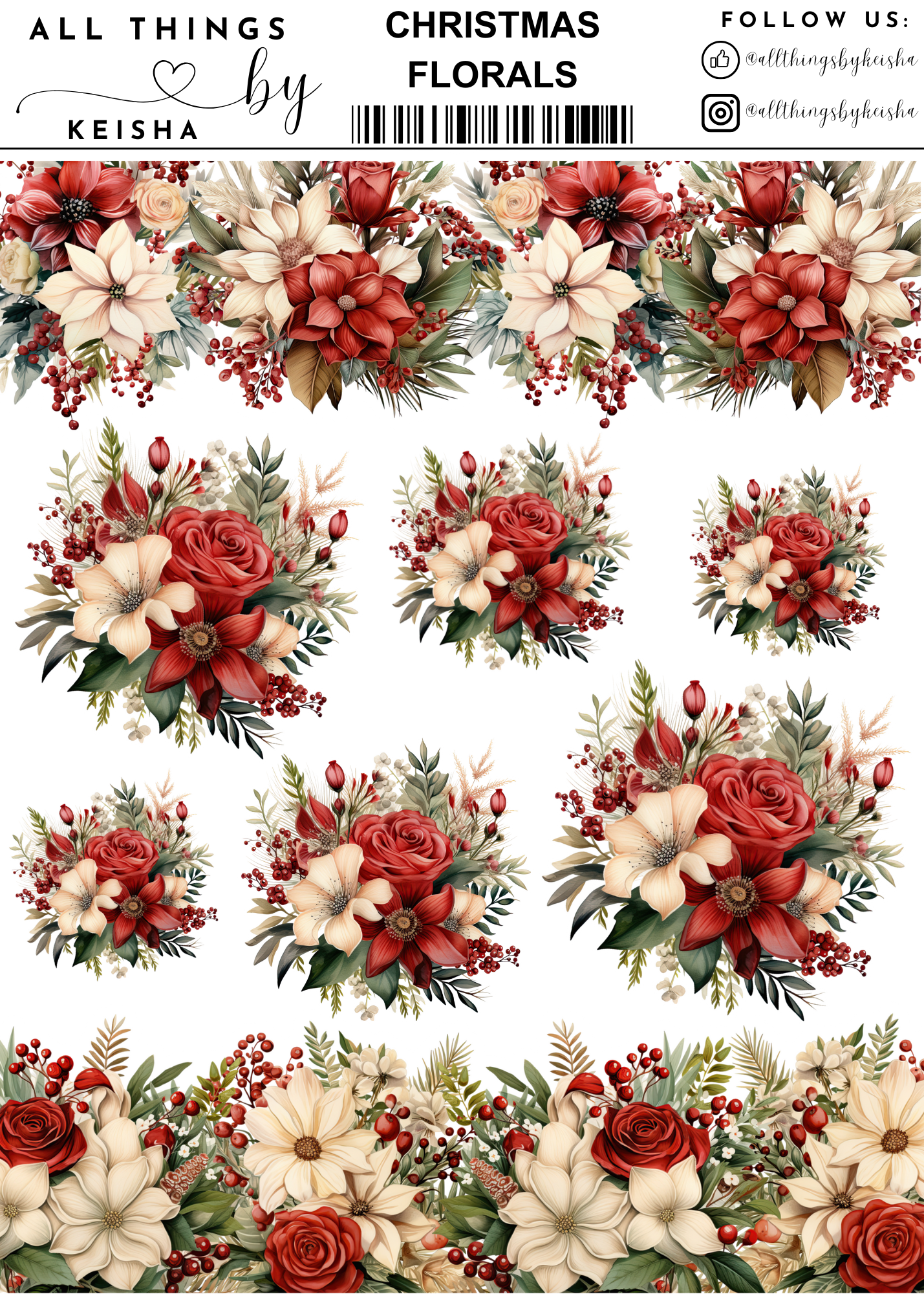 CHRISTMAS  FLORALS PACK