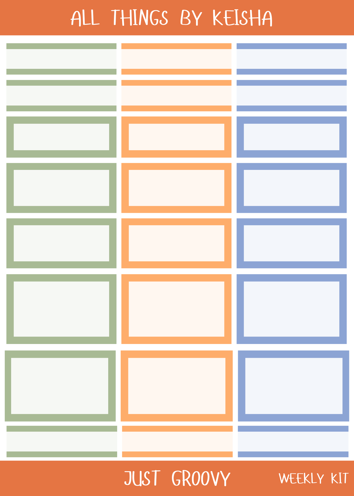 JUST GROOVY PLANNER  KIT (SET OF 6)