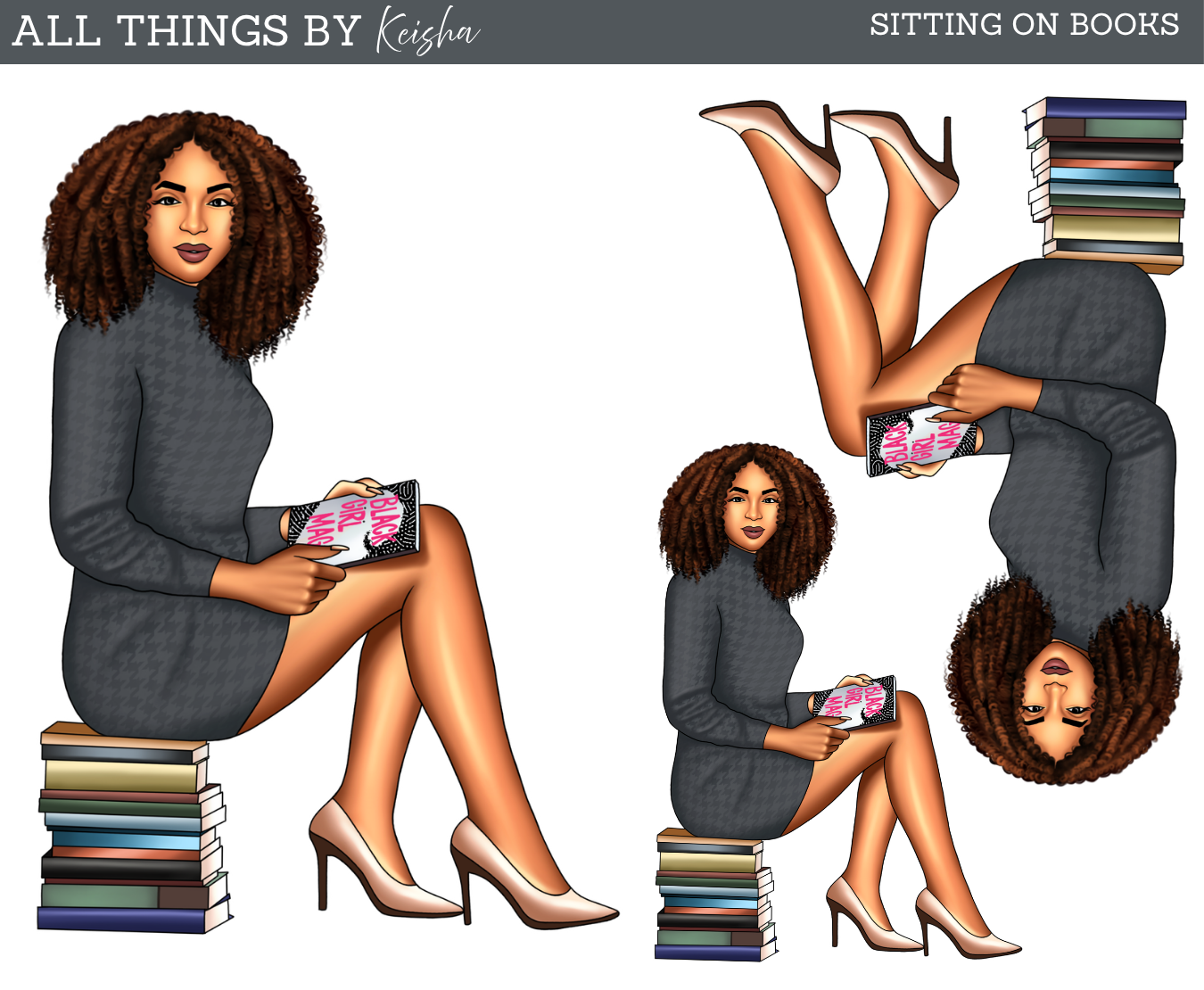 SITTING ON BOOKS DOLL