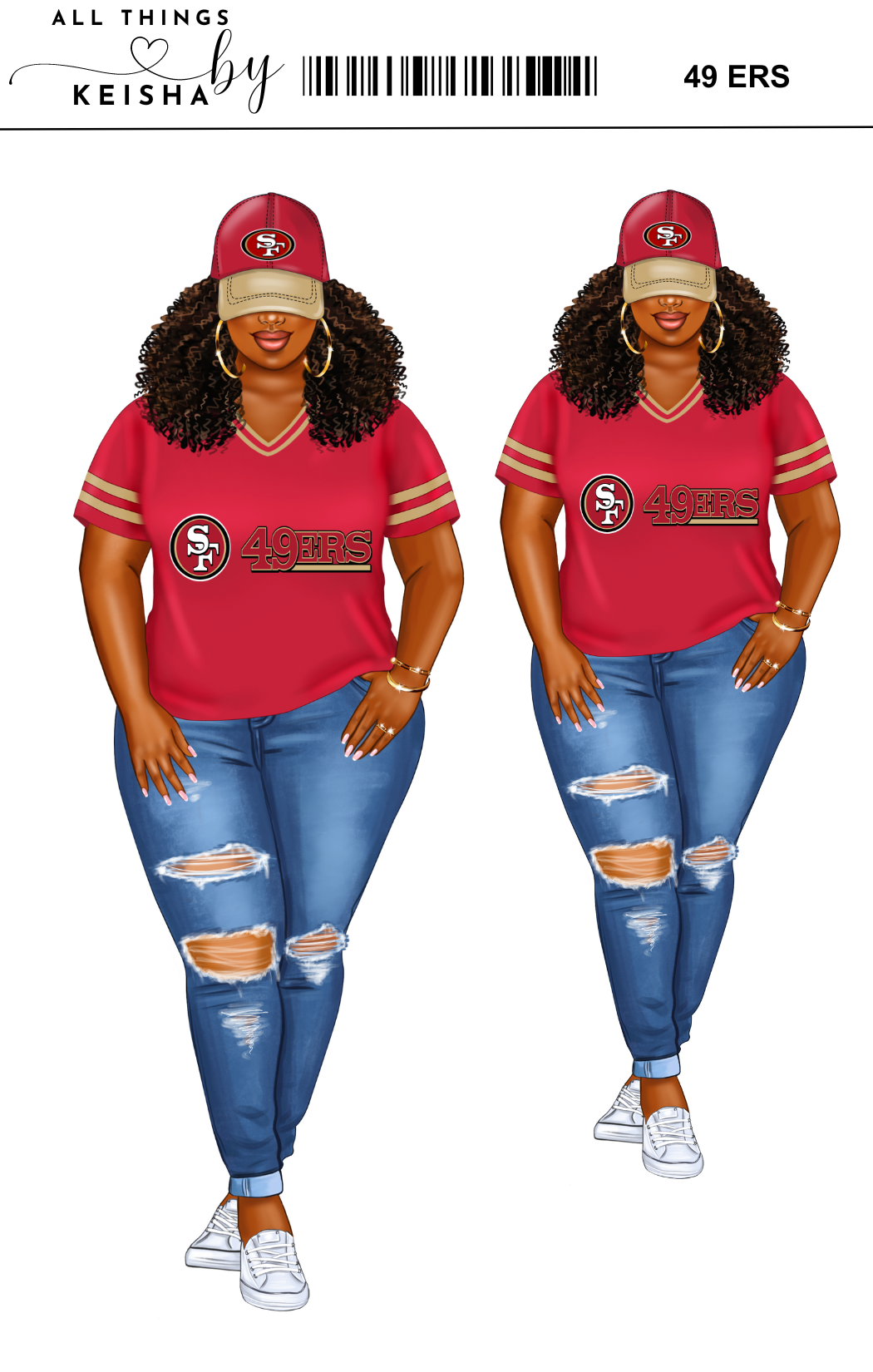 49ERS PLANNER GIRL STICKER SET