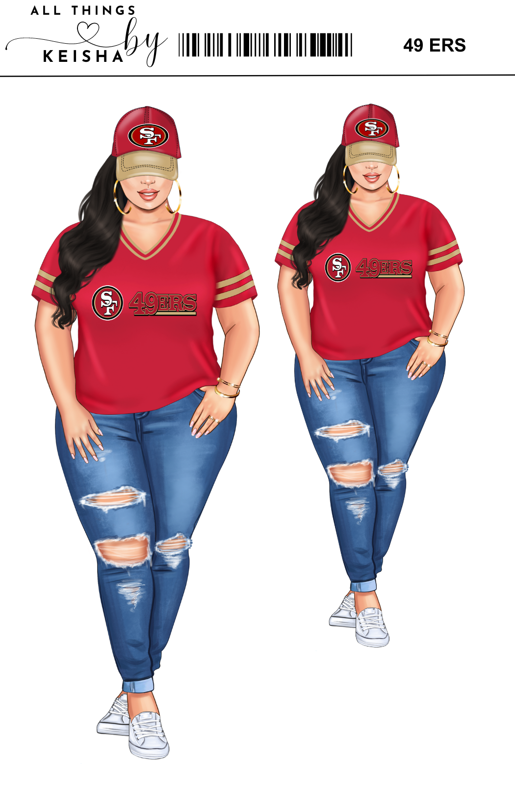 49ERS PLANNER GIRL STICKER SET