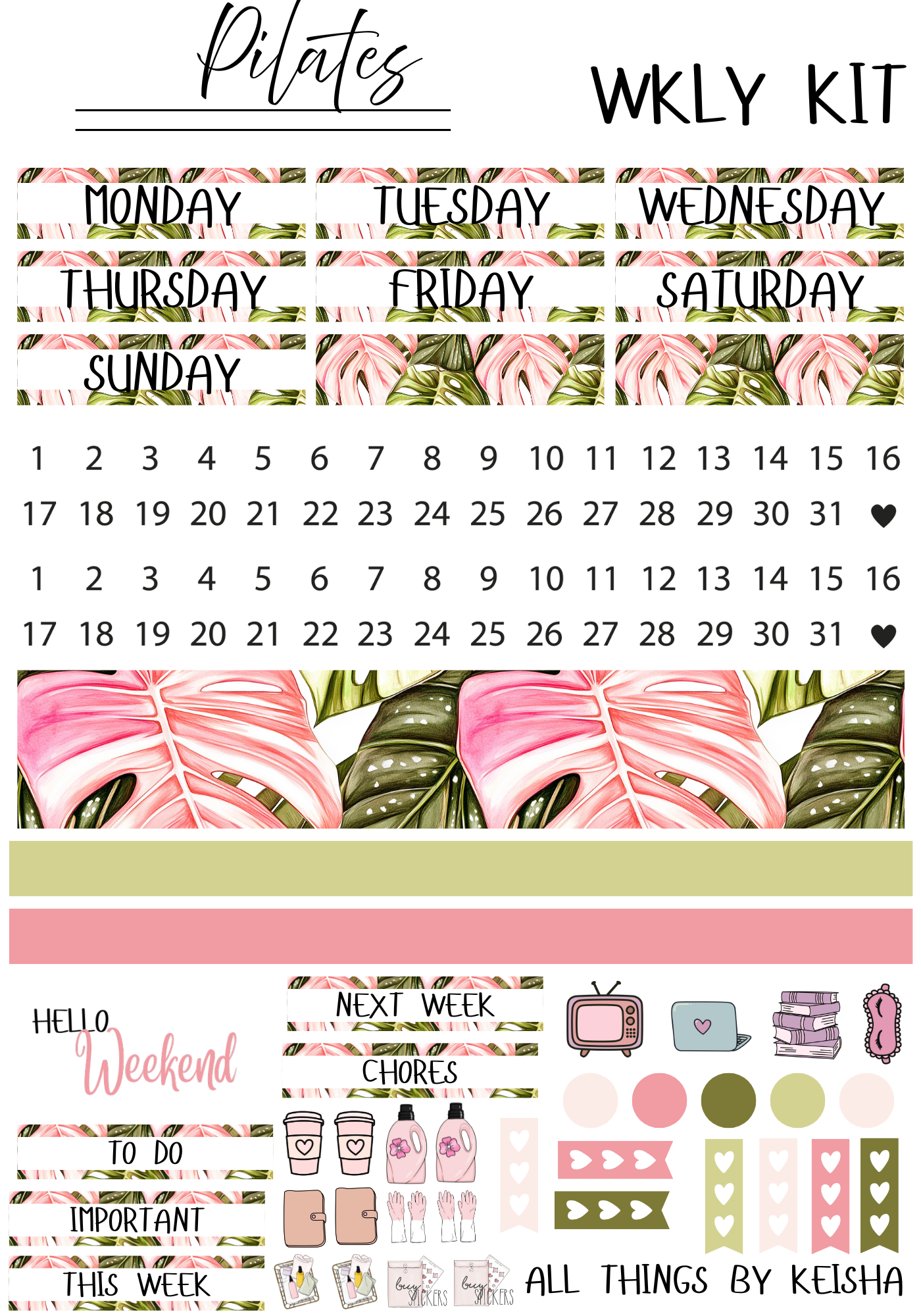 PILATES WEEKLY KIT (SET OF 4)