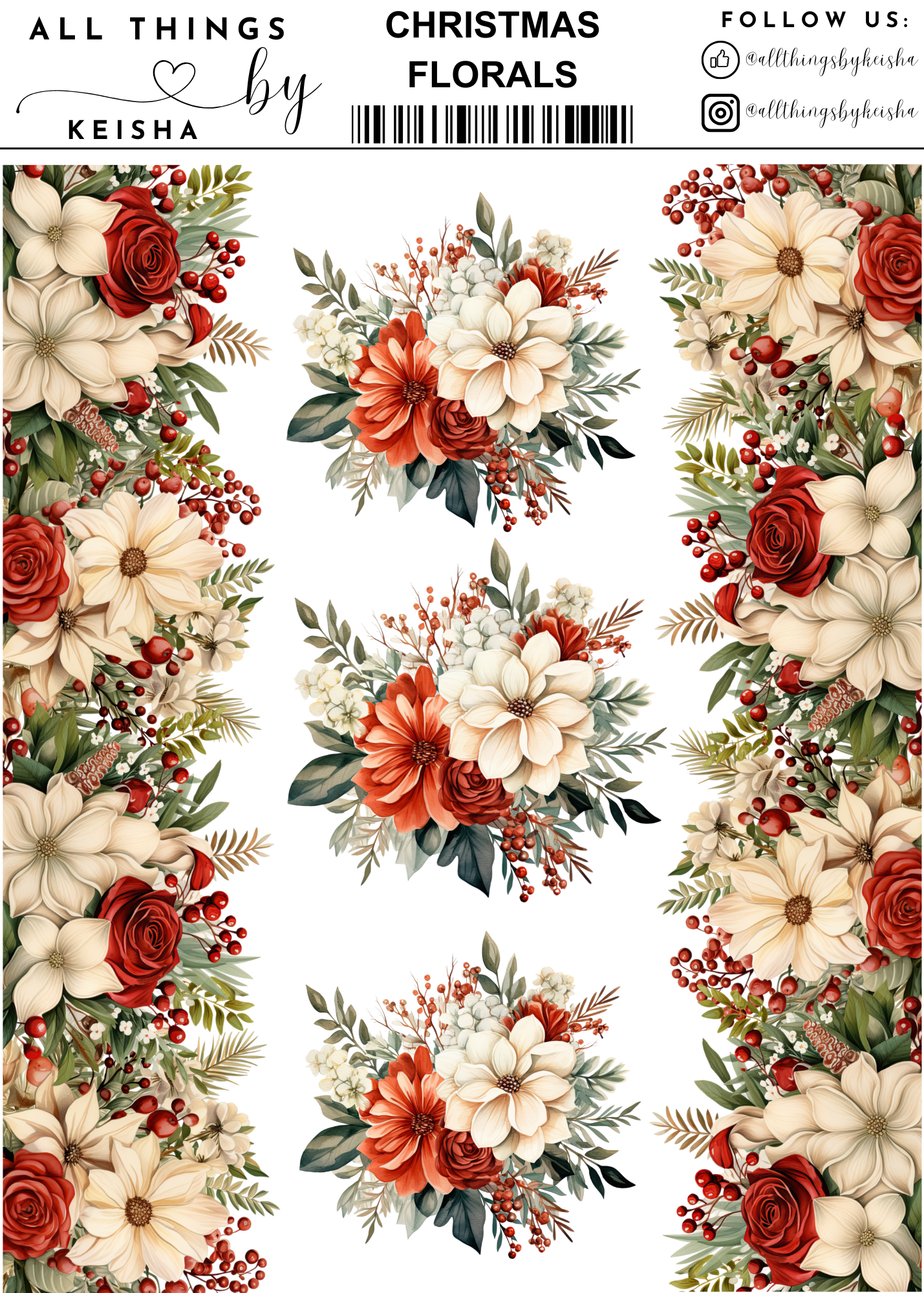 CHRISTMAS  FLORALS PACK