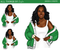 GREEN & WHITE SORORITY INSPIRED DOLL