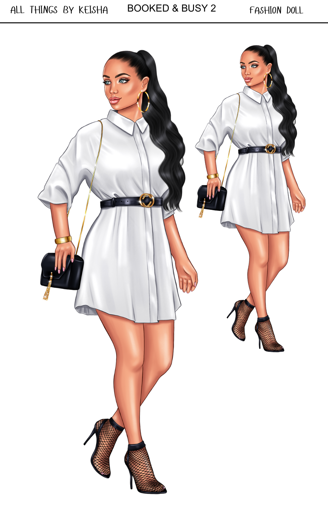 BOOKED  & BUSY - WHITE DOLL