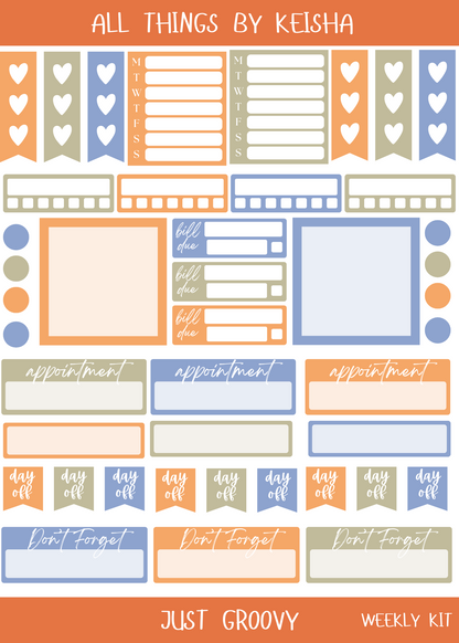 JUST GROOVY PLANNER  KIT (SET OF 6)