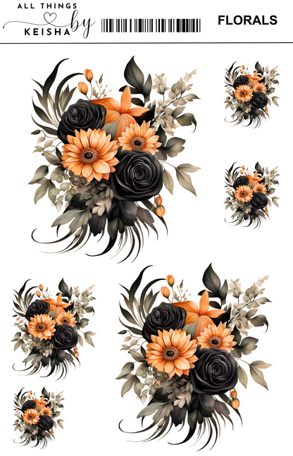 HALLOWEEN FLORAL STICKER PACK