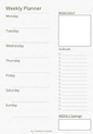 A5 WEEKLY PLANNER INSERTS