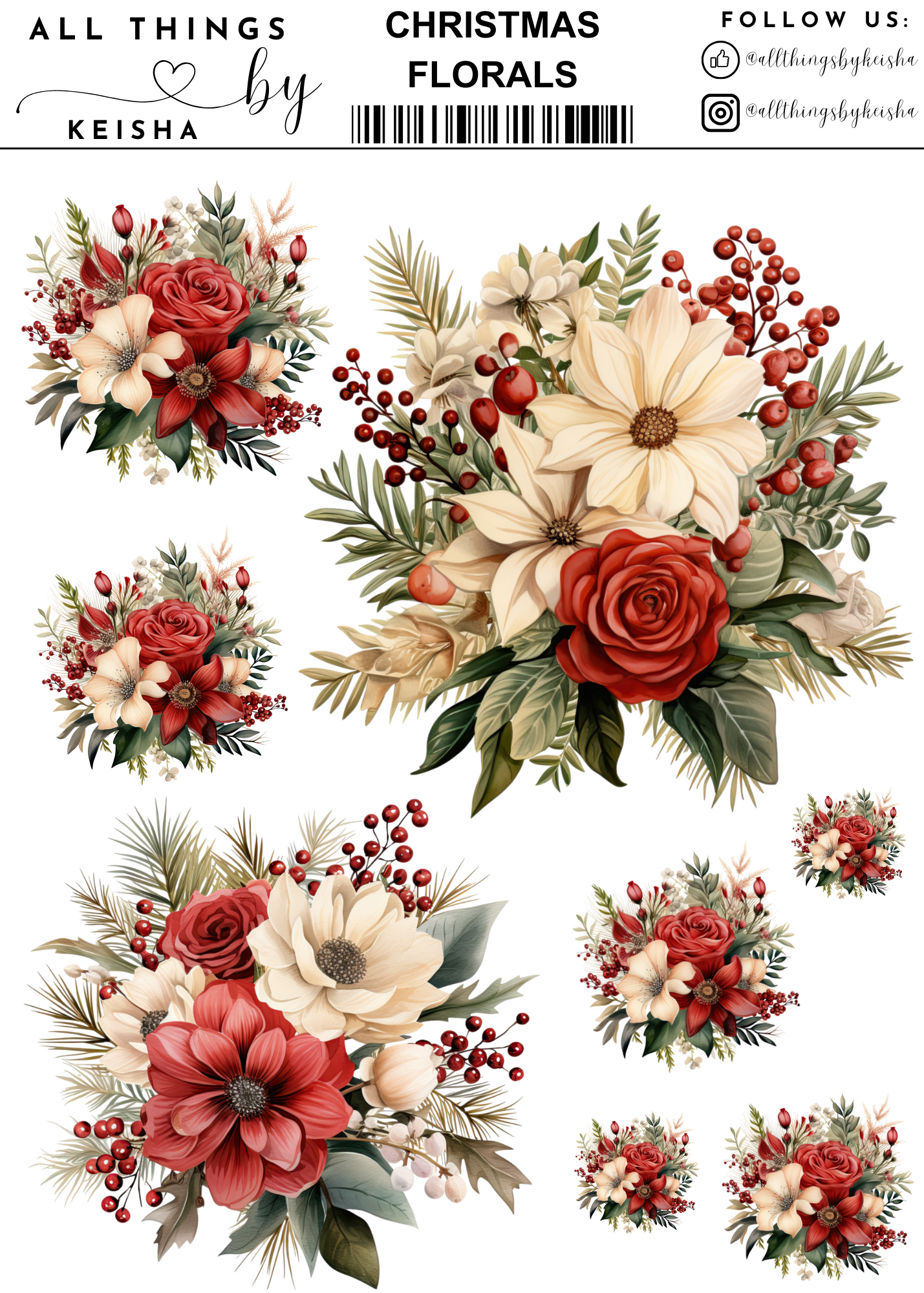 CHRISTMAS  FLORALS PACK