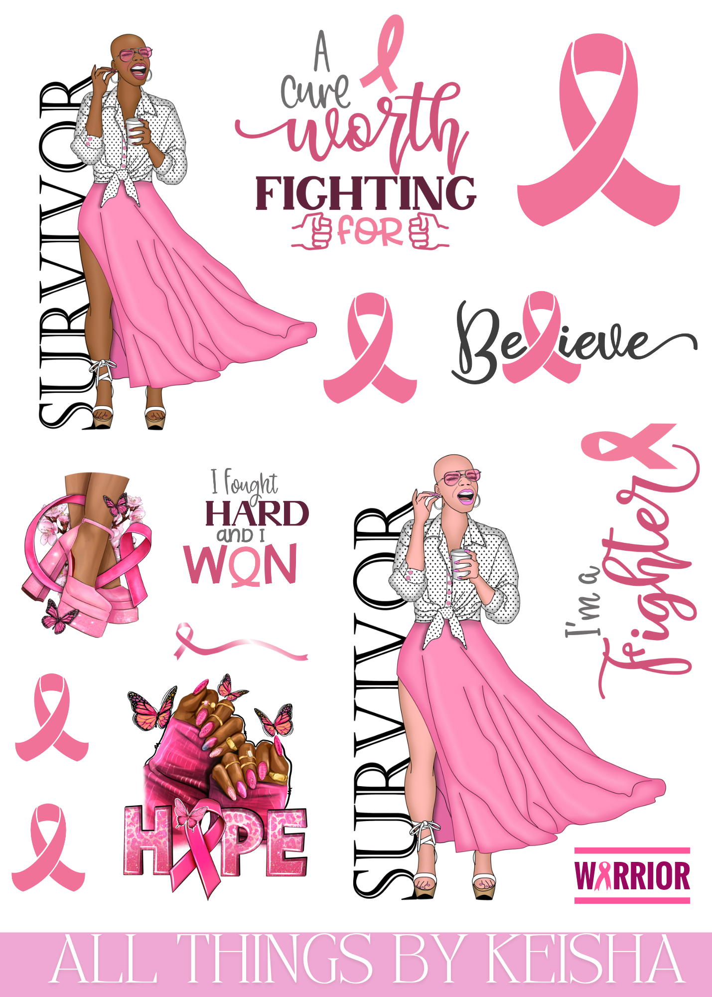 HOPE - BRINGING AWARENESS TO BREAST CANCER STICKER THEMED PACK