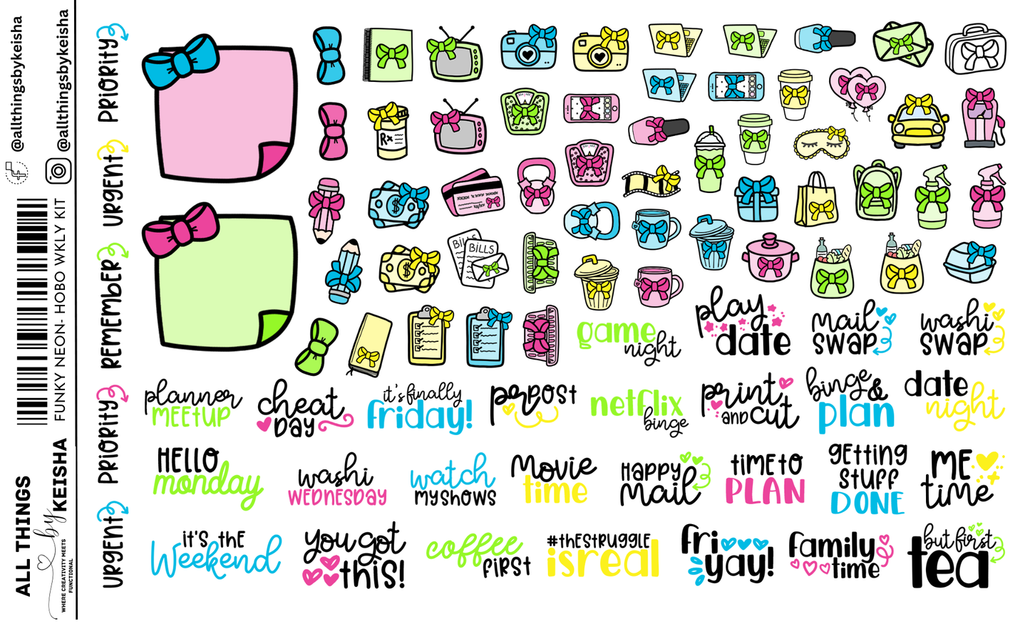 FUNKY NEON  HOBO VERTICAL WEEKLY KIT