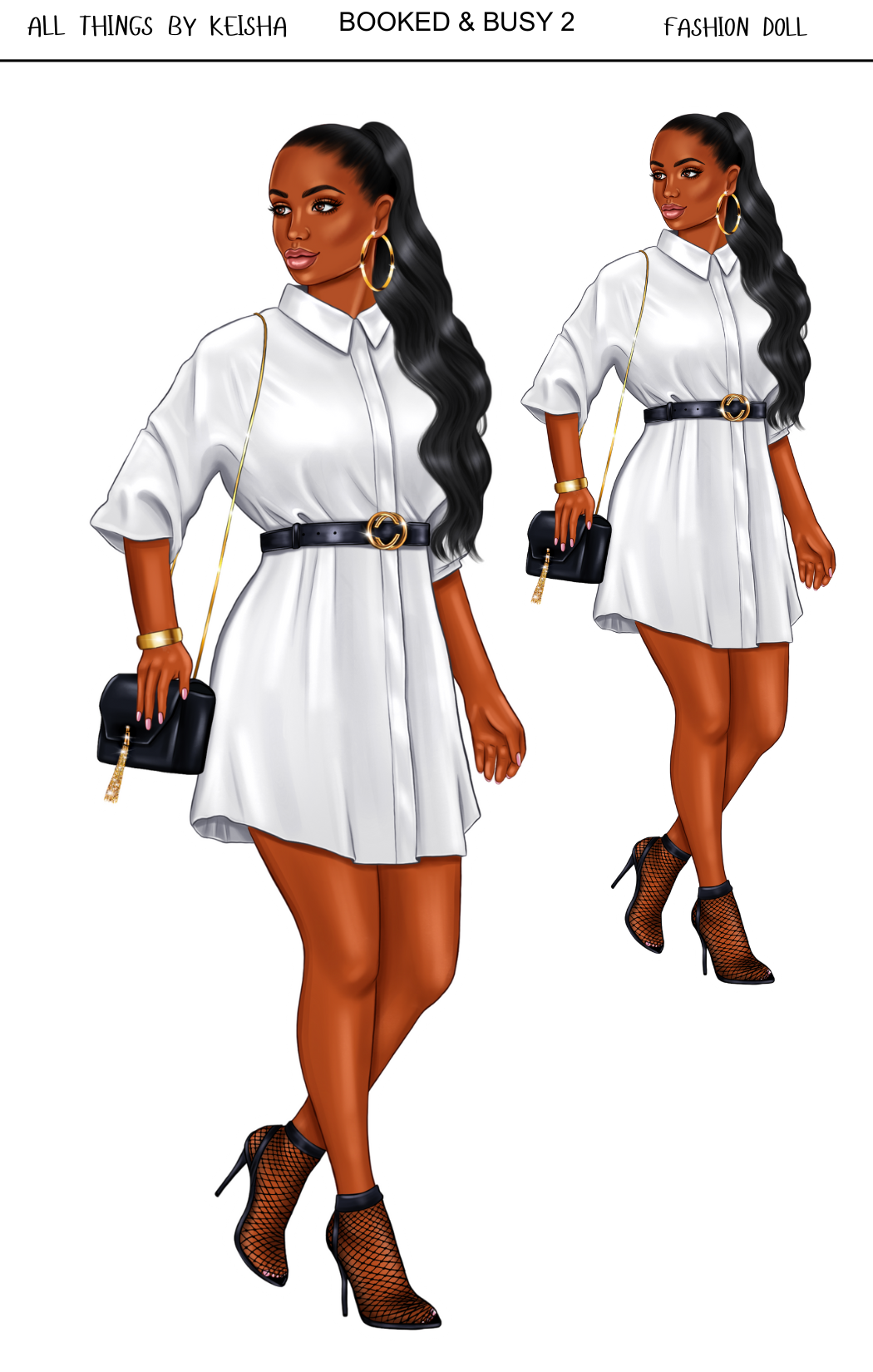 BOOKED  & BUSY - WHITE DOLL