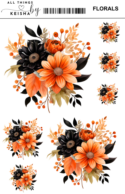 HALLOWEEN FLORAL STICKER PACK