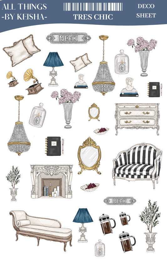 TRES CHIC DECO SHEET