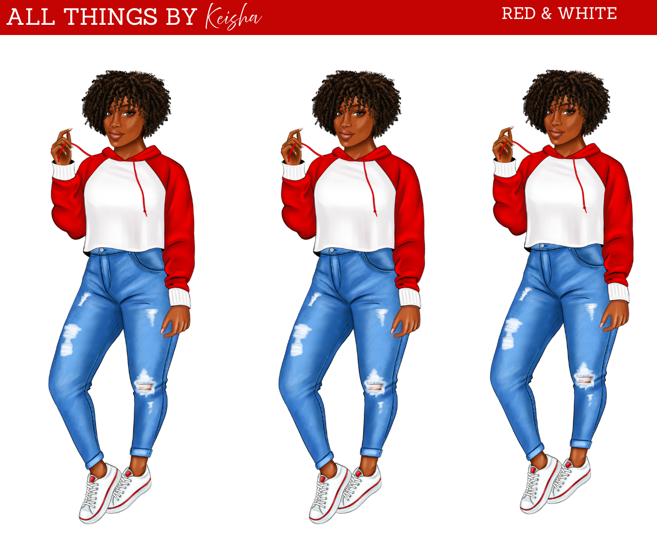 RED & WHITE SORORITY INSPIRED DOLL