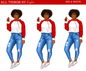 RED & WHITE SORORITY INSPIRED DOLL