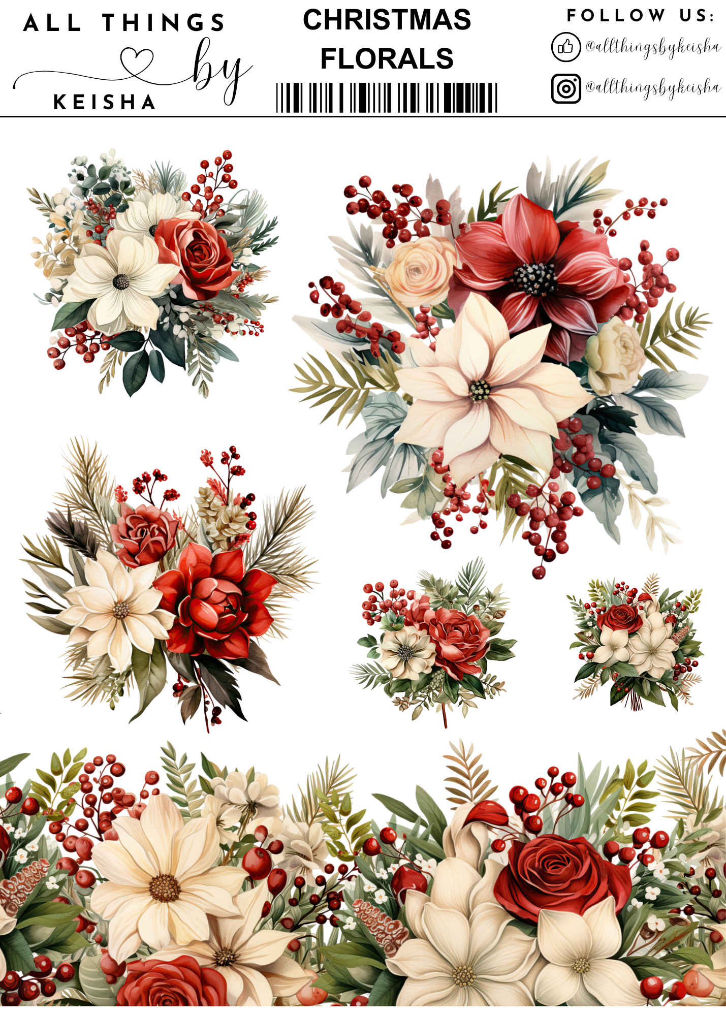 CHRISTMAS  FLORALS PACK