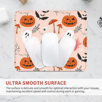 Square Aesthetic Cute Ghosts and Pumpkins Mouse Pad