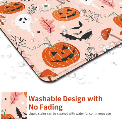 Square Aesthetic Cute Ghosts and Pumpkins Mouse Pad