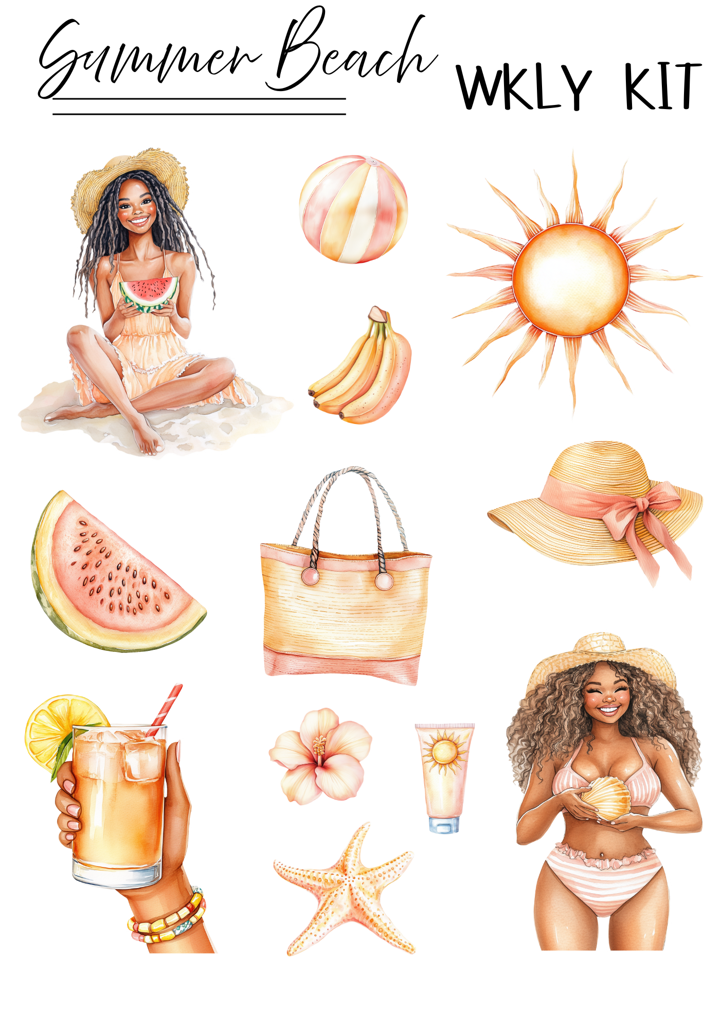 SUMMER BEACH WEEKLY KIT (SET OF 4)