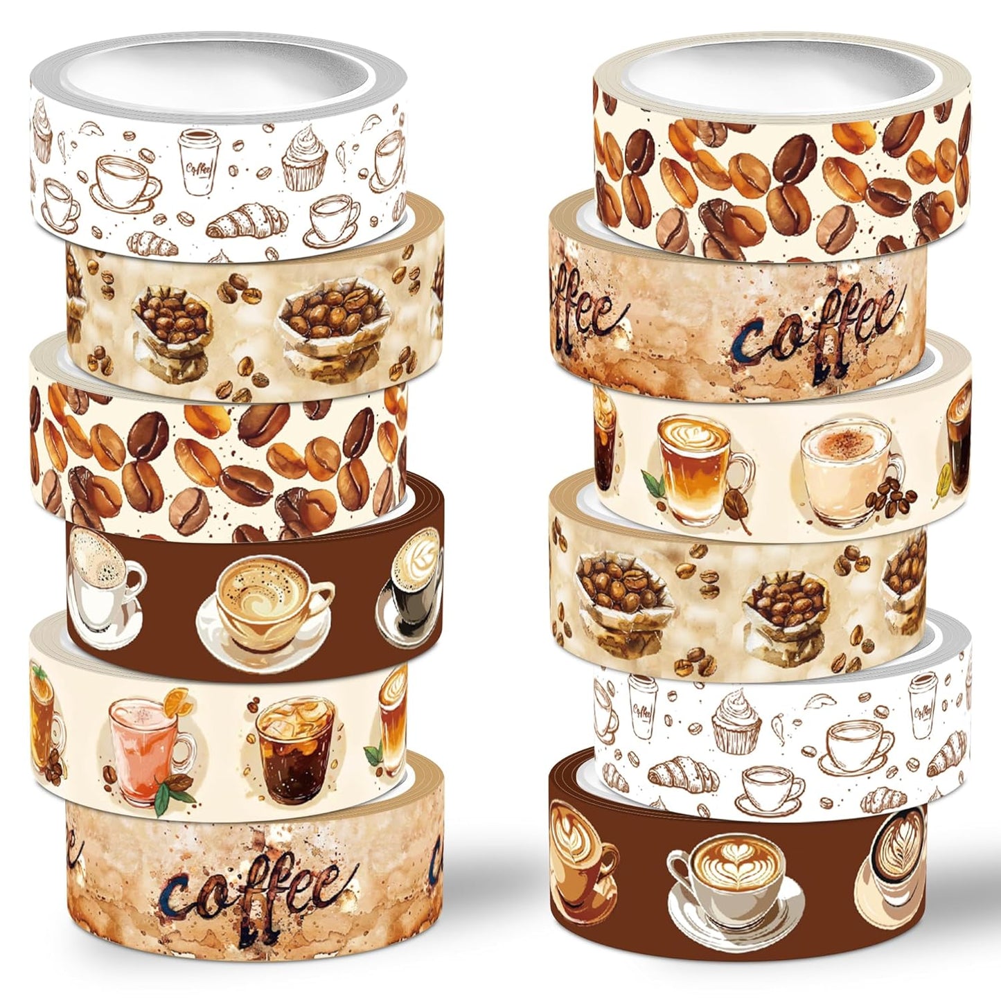 12  COFFEE ROLLS  WASHI TAPE