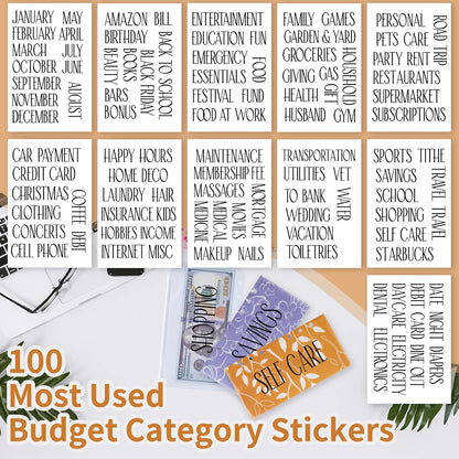 BUDGET LABELS FOR CASH STUFFING ENVELOPES