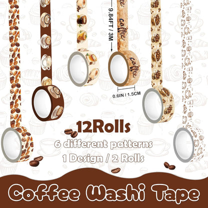 12  COFFEE ROLLS  WASHI TAPE