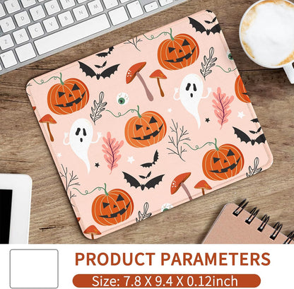 Square Aesthetic Cute Ghosts and Pumpkins Mouse Pad