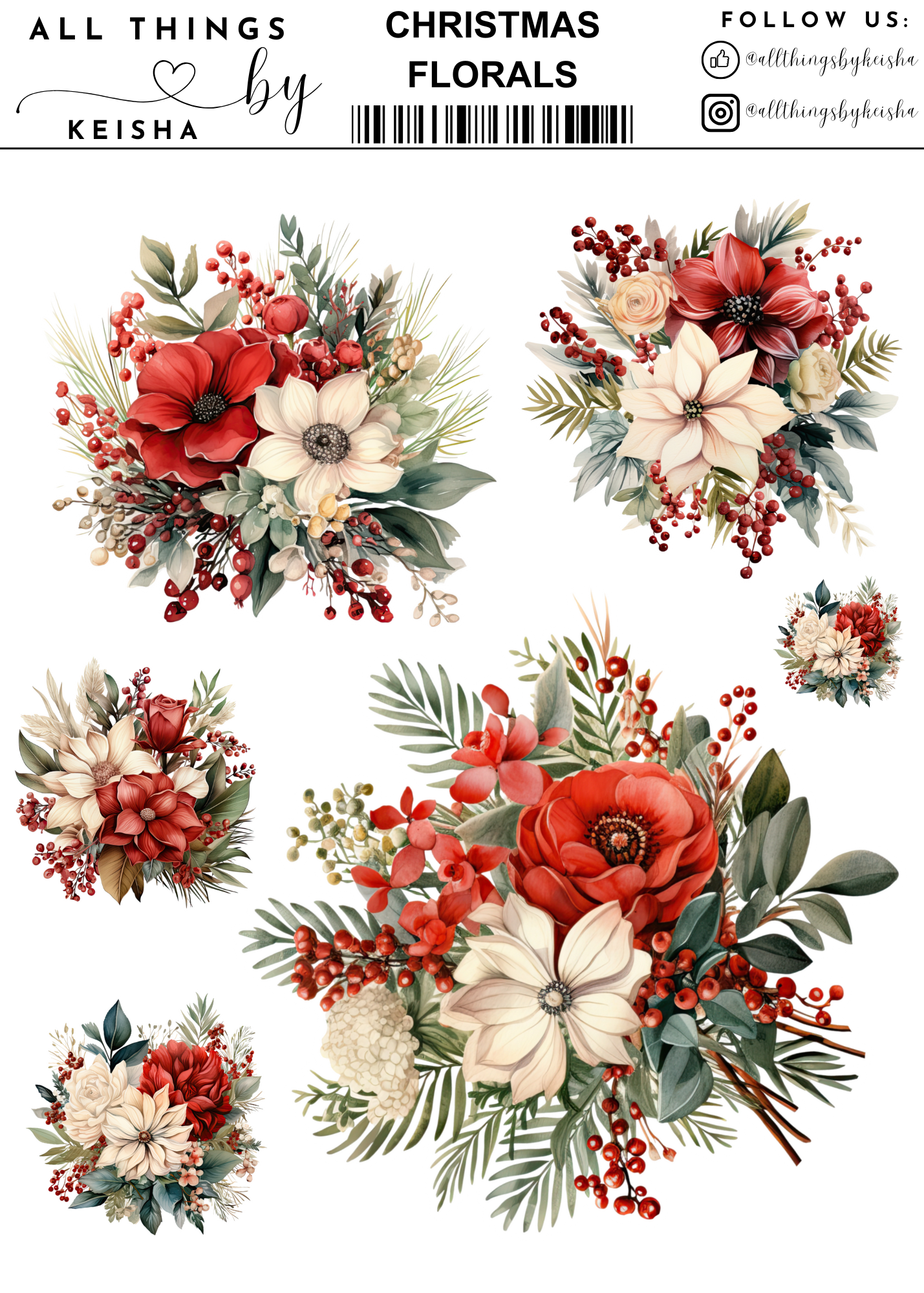 CHRISTMAS  FLORALS PACK