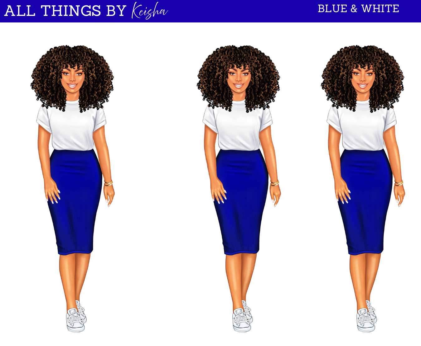 BLUE & WHITE SORORITY INSPIRED DOLL
