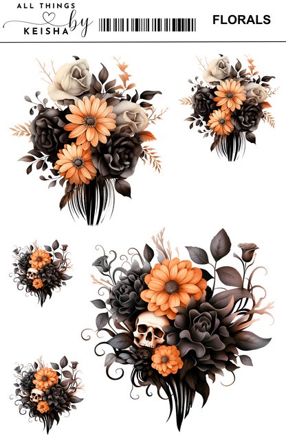HALLOWEEN FLORAL STICKER PACK