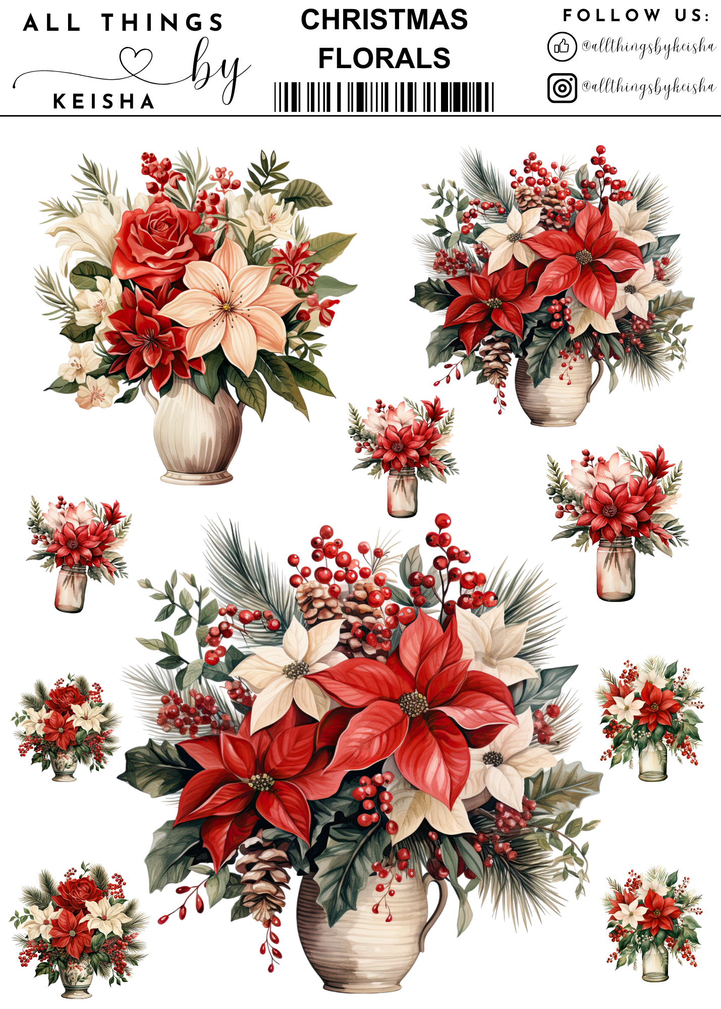 CHRISTMAS  FLORALS PACK